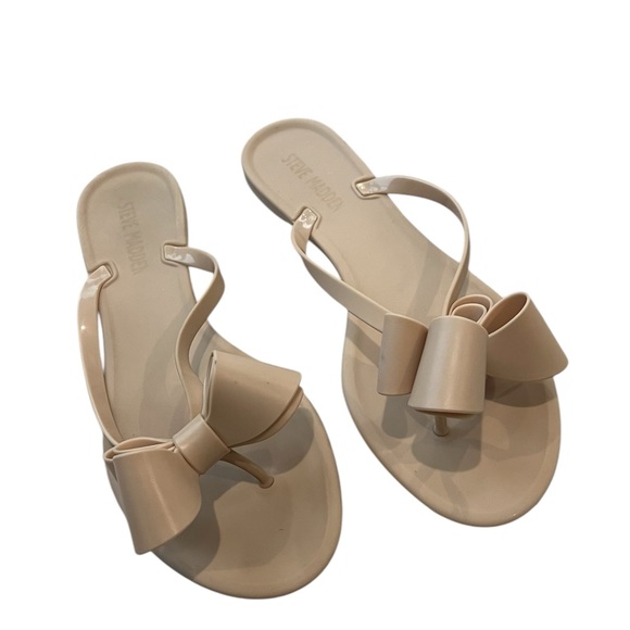NEW! Bow Sandals by STEVE MADDEN Women's Size 9 Sorrbet Blush (Tan) - Picture 1 of 12